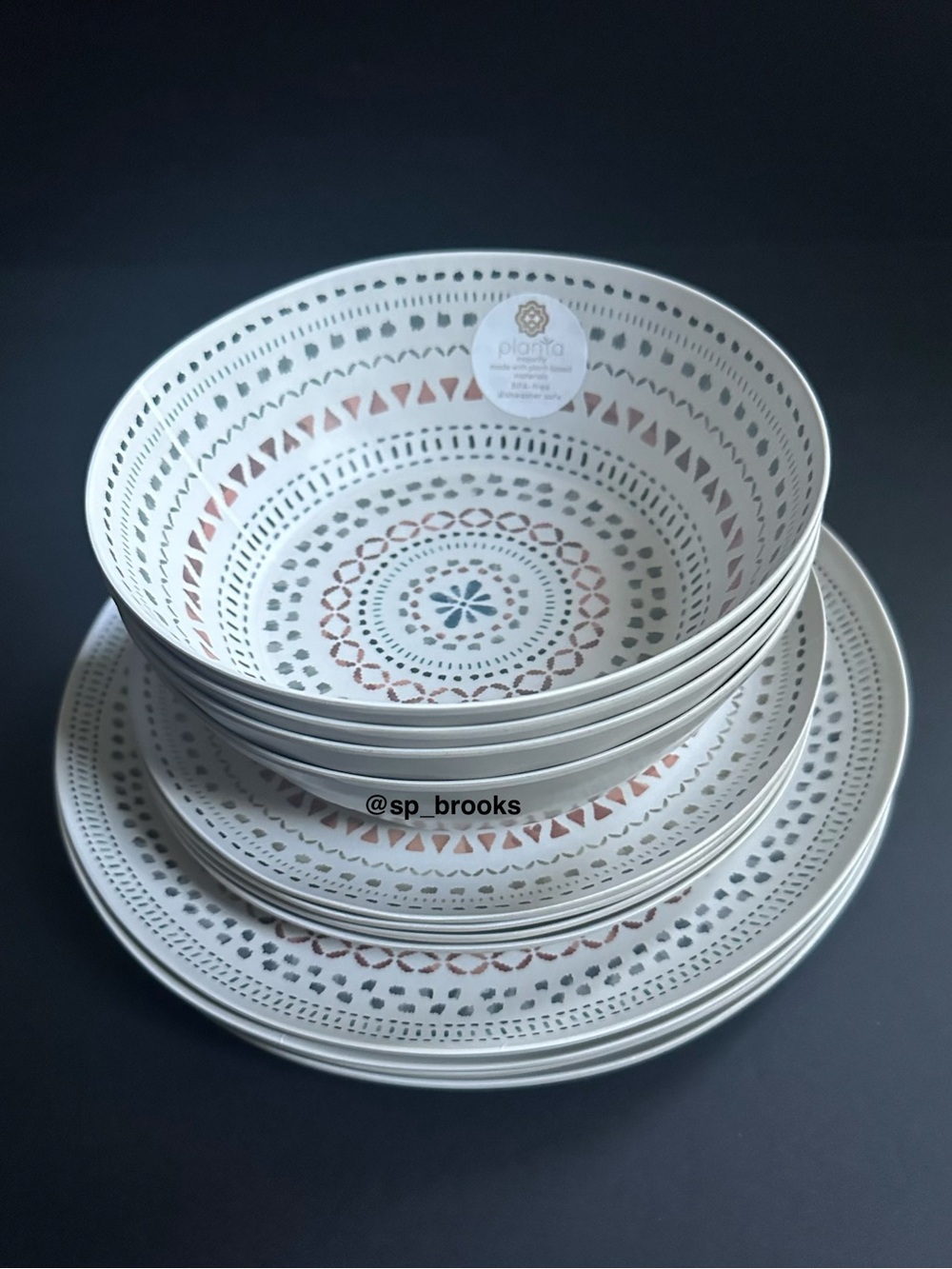 🎁12PC TARHONG Planta Dinnerware - Plant Based BPA Free Dinner, Salad & Bowls